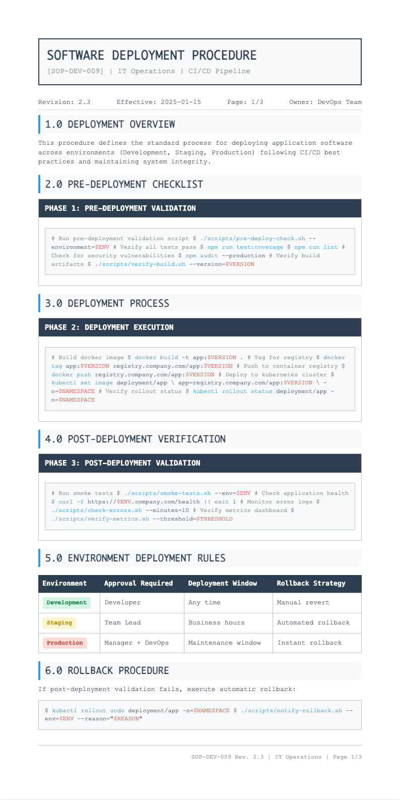 IT technical process sop